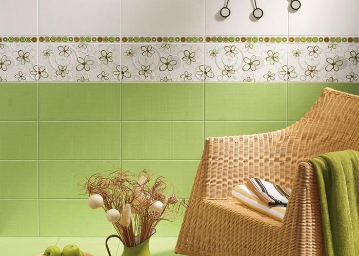 Дизайн интерьера ванной в зеленом цвете. Плитка для ванной Azori