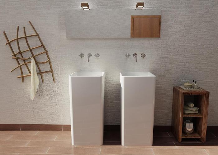 Дизайн интерьера ванной комнаты в белом цвете. Плитка для ванной Атем. Коллекция Anit