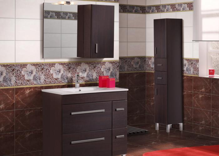 Дизайн интерьера стильной ванной комнаты с прекрасным декором. Плитка для ванной Атем