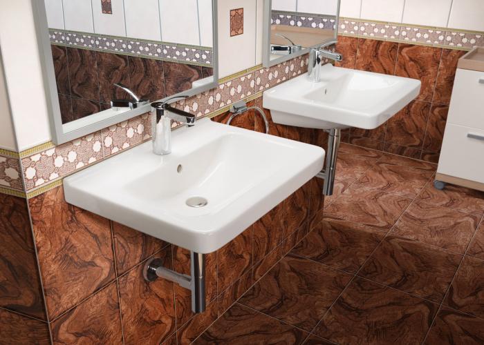 Дизайн интерьера ванной комнаты в стильном исполнении Lavin. Плитка для ванной Атем